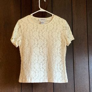 Talbots Petites Lacey Top, Size MP